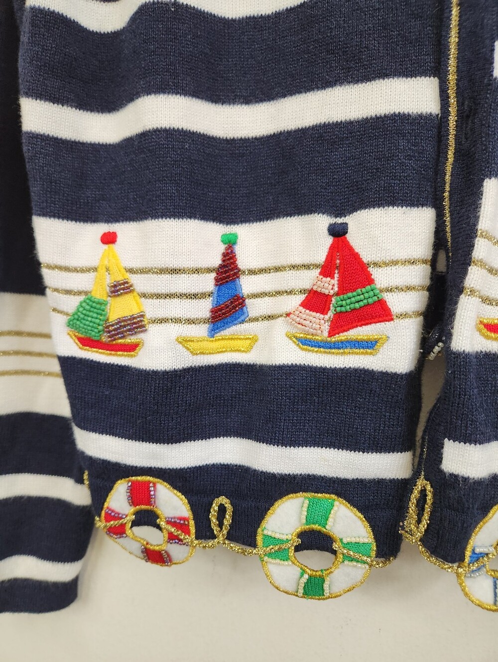 90s Vintage Nautical Cardigan - Picture 4 of 7